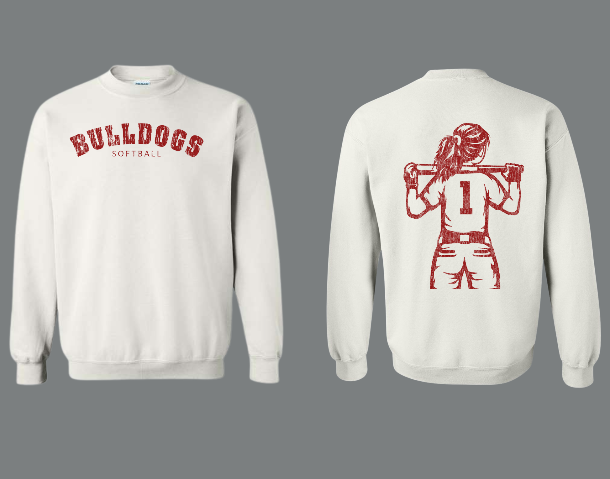 Custom Baseball & Softball Fan Sweatshirt – Choose Your Player, Team Colors & Number Gallery 334