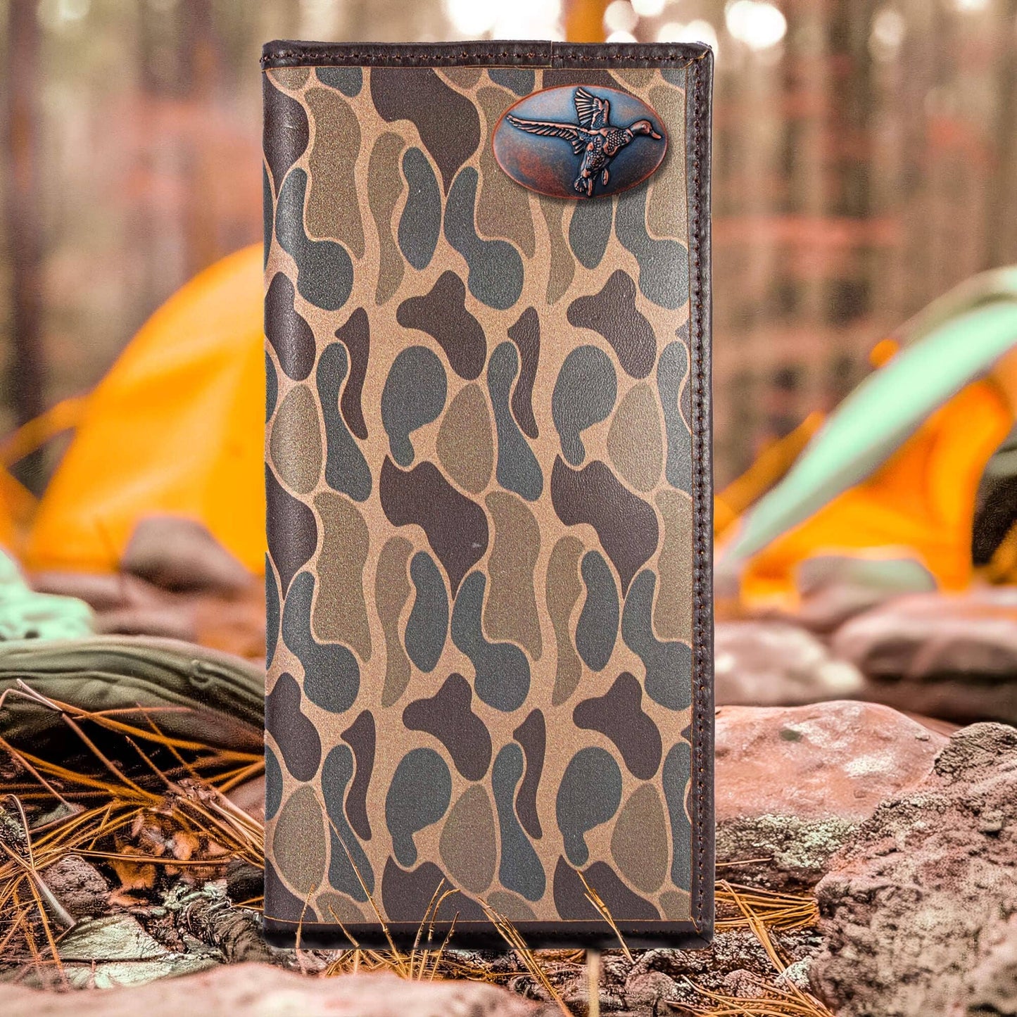 Mallard Men's Secretary Old School Camo Leather Wallet.