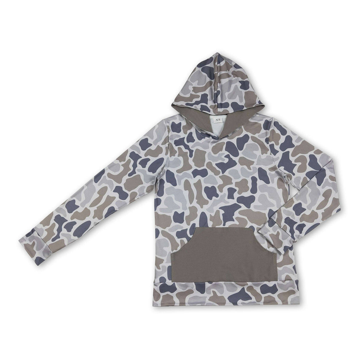 Long sleeves brown camo pocket adult men hoodie Yawoo Garments