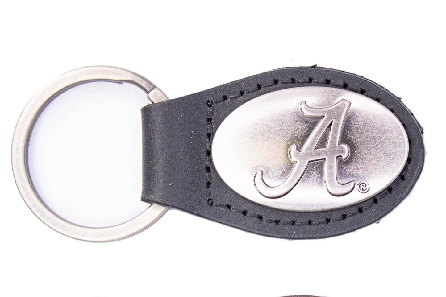 Alabama Crimson Pride Oval Leather Key Fob.