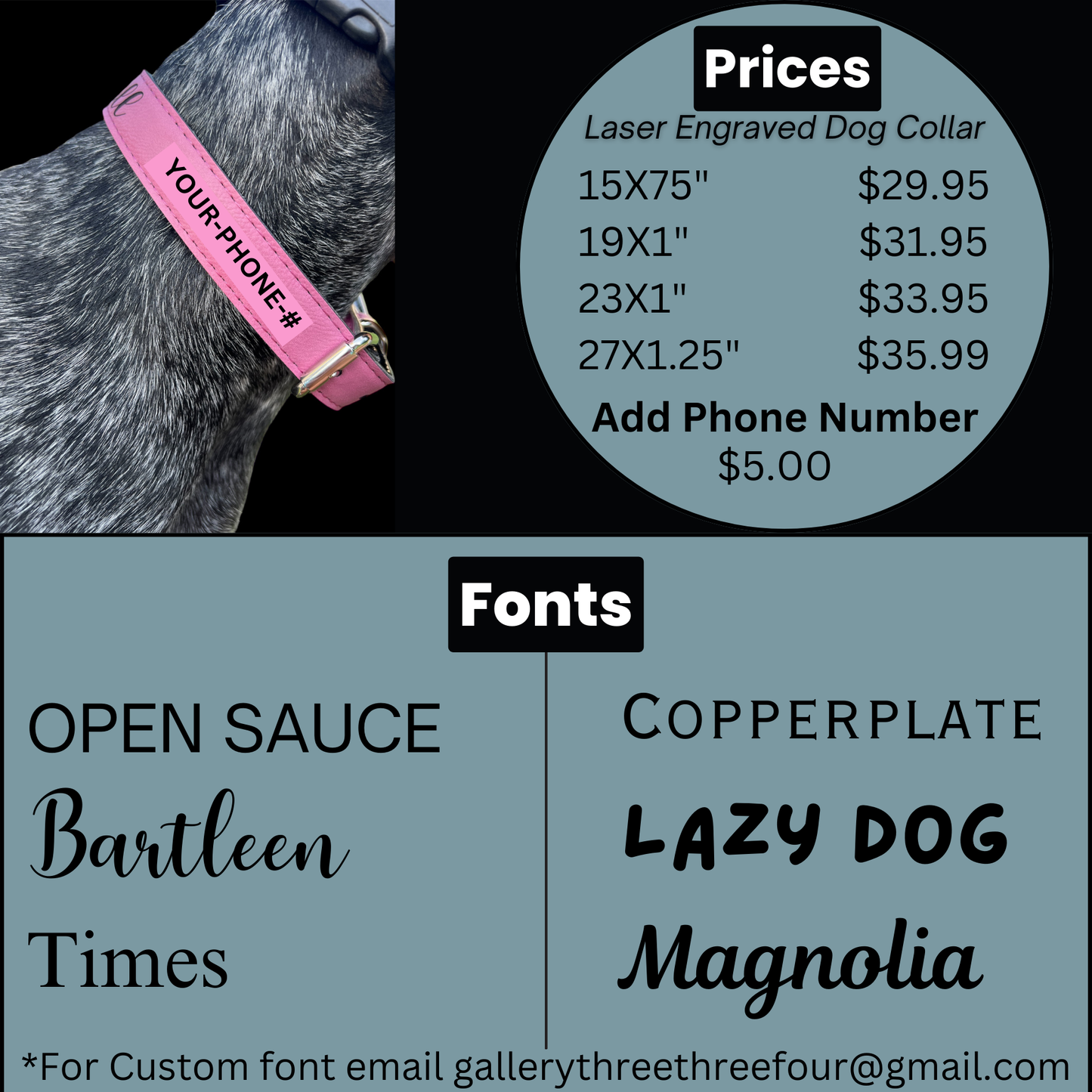 Engraved Personalized Dog Collar