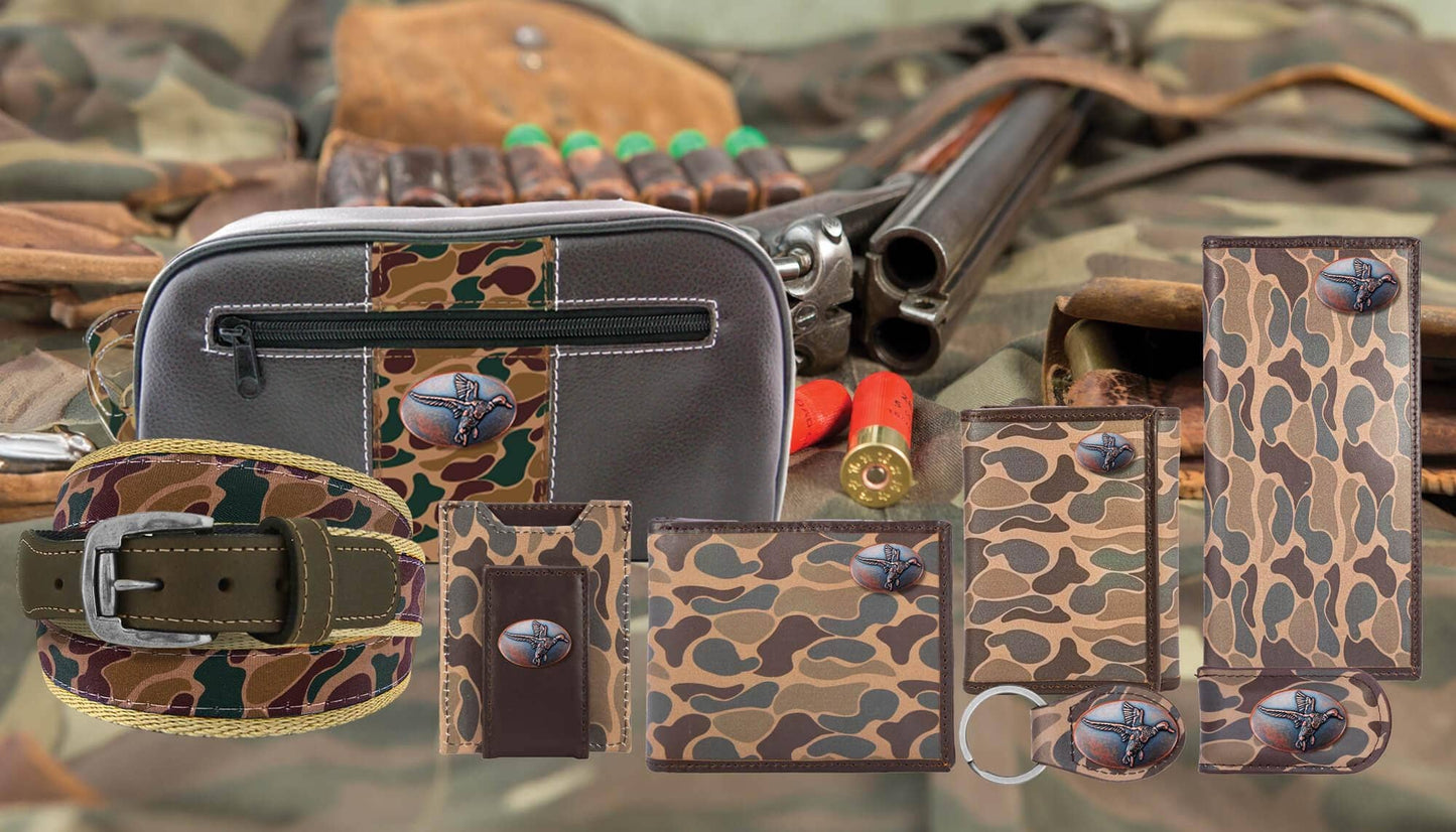 Mallard Men's Secretary Old School Camo Leather Wallet.