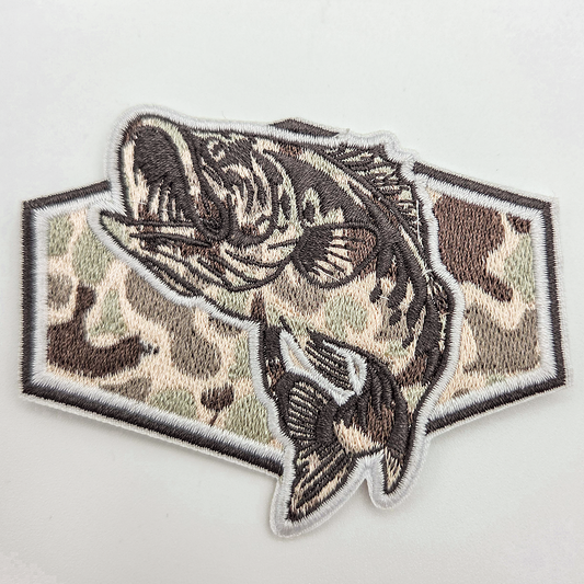 Camo Fishing Embroidered HAT/POCKET Patch