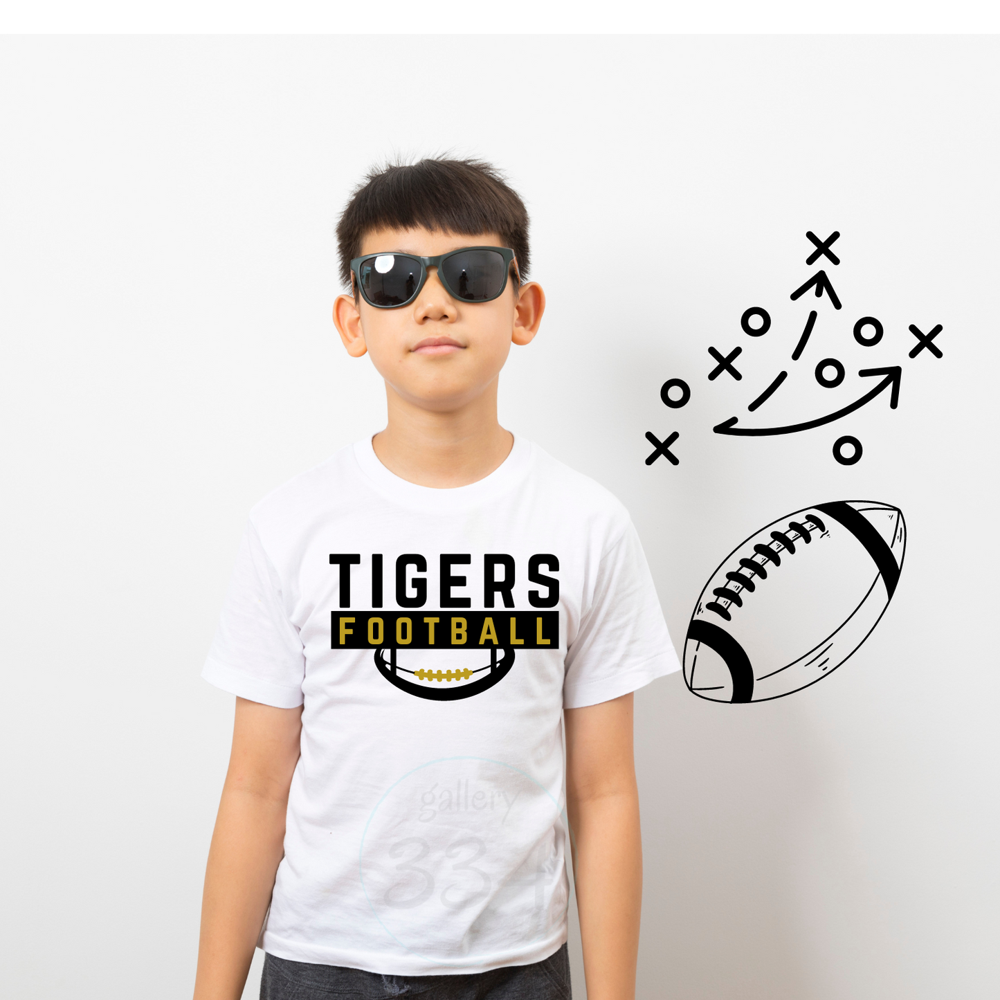 Youth Black/Gold Tigers Football Shirt