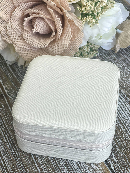 Customizable Travel Jewelry Box-Off White