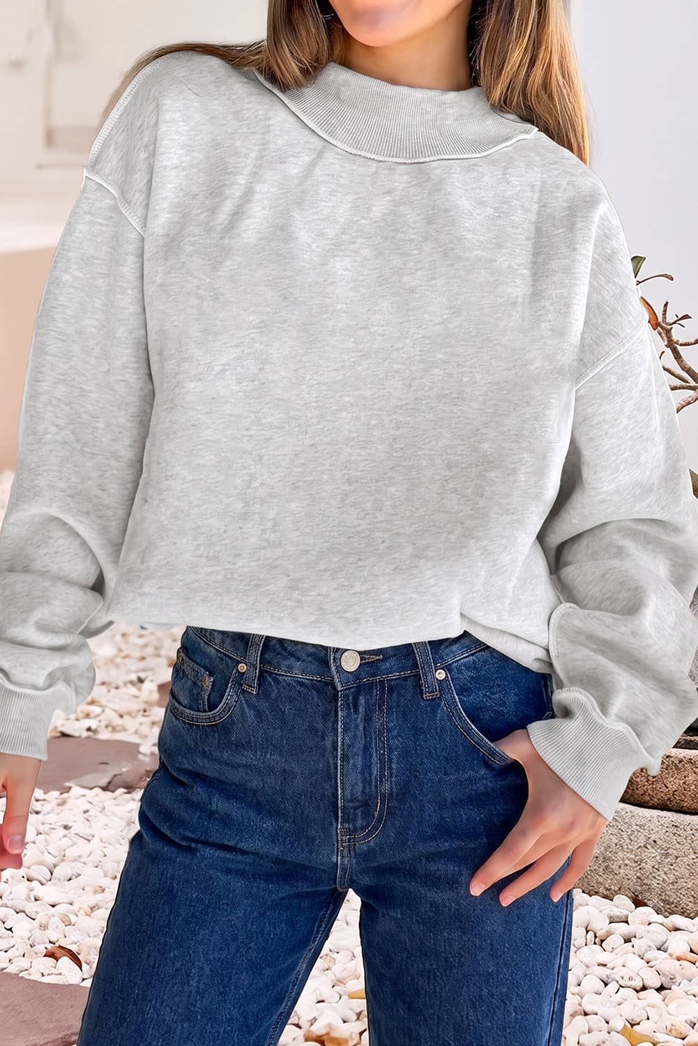 Game Day Oversize Reversible Mock Neck Sweatshirt | S-4X: Coffee / Missy / L Little Daisy Closet
