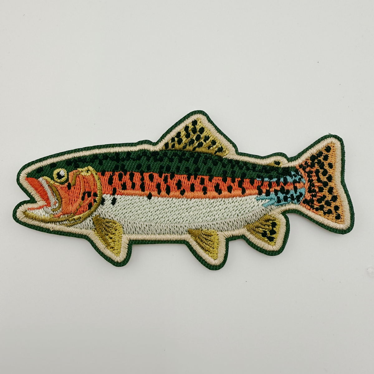 4" Trout / Fish -  Embroidered Hat Patch TEELUX