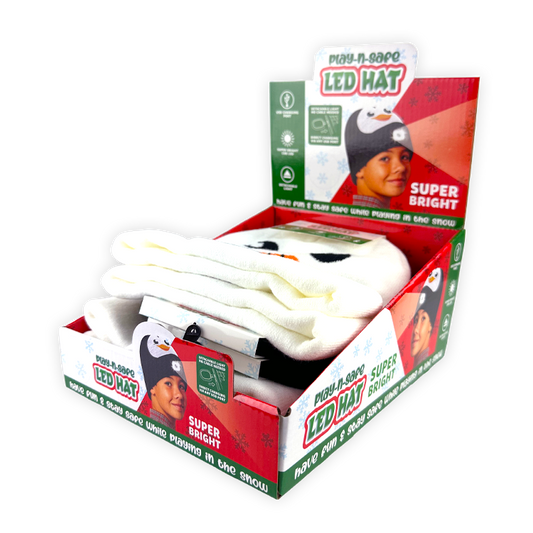 Christmas LED Rechargable Light Beanie Assortment- 6/Display