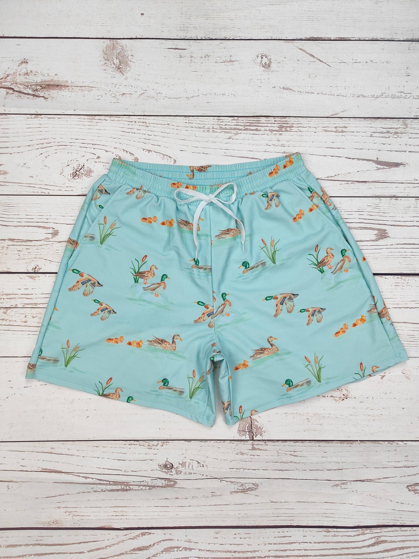 Men Mallard Printed Beach Shorts