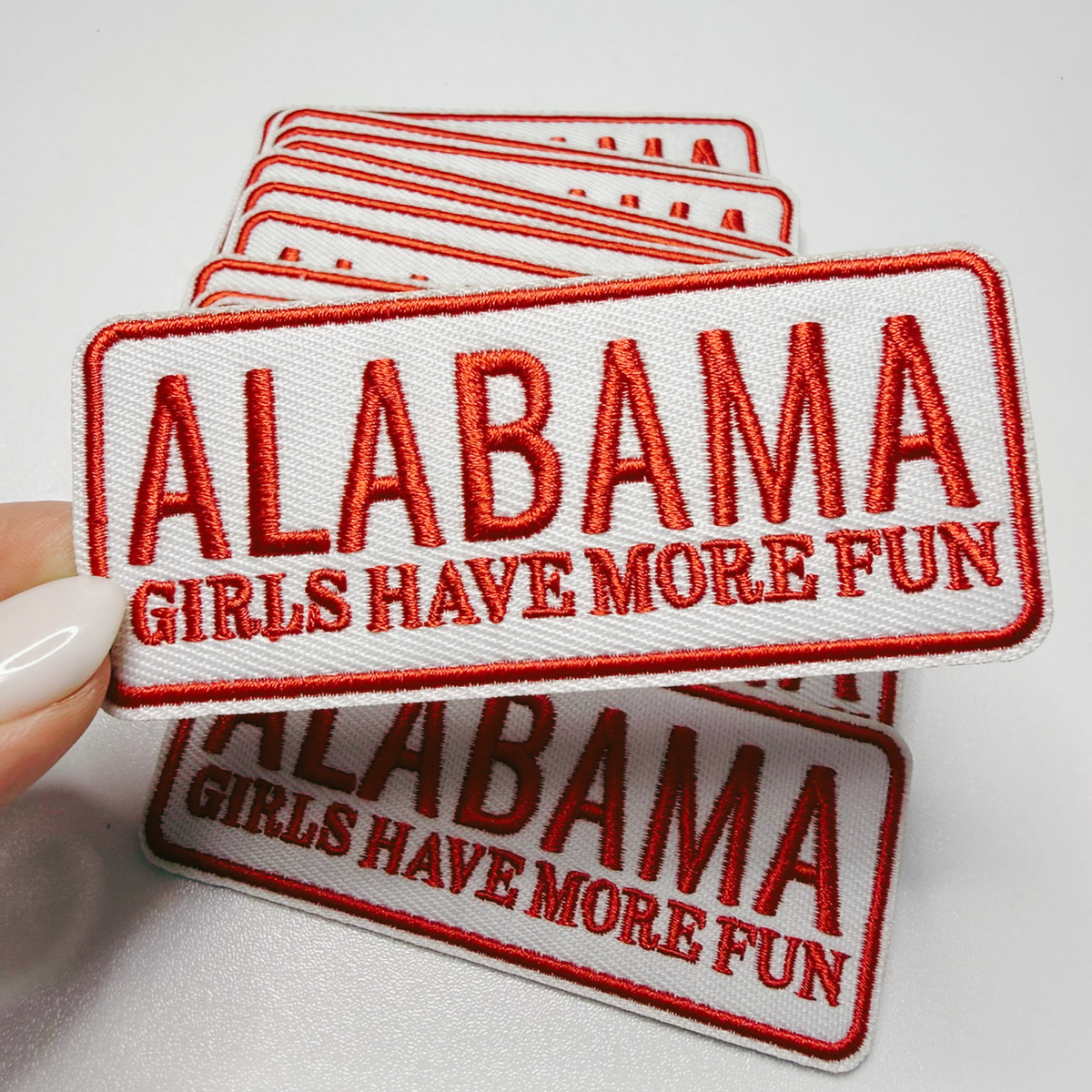 3.5" ALABAMA Girls Have More Fun  -  Embroidered Hat Patch TEELUX