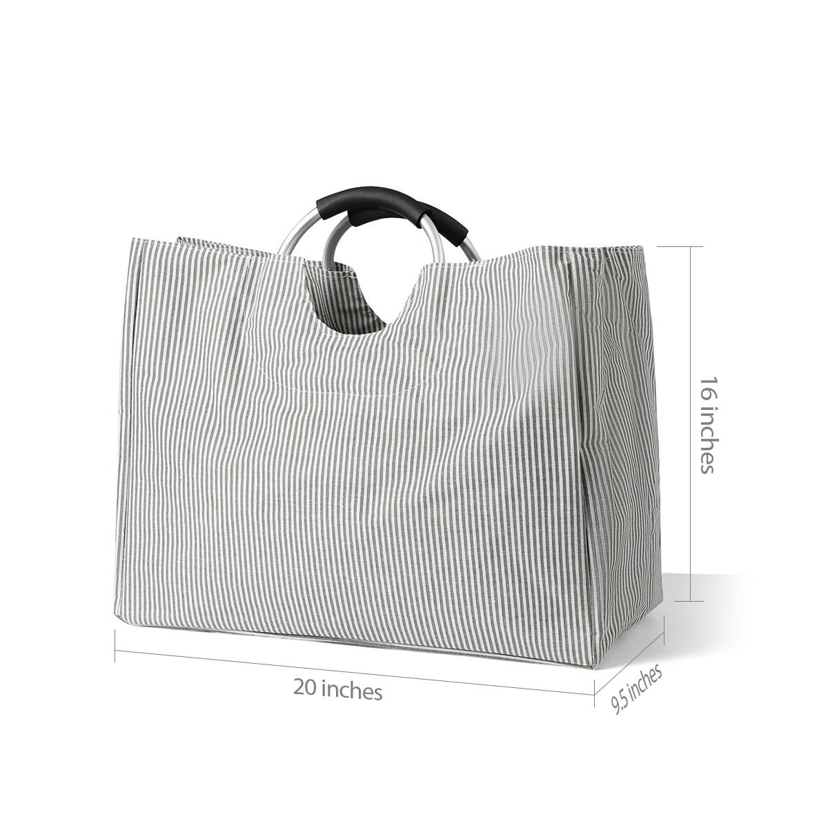 Collapsible Fabric Laundry Bag with Metal Handles Selini New York