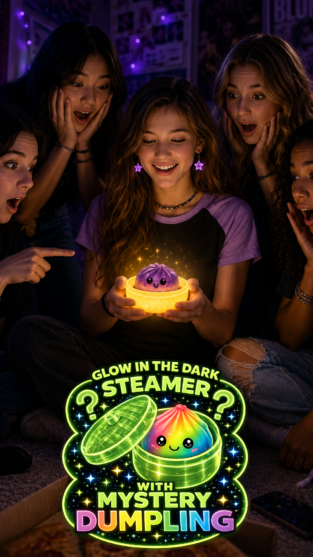 Glow-in-the-Dark Mystery Dumpling Squishy Toy - 12/Display Novelty Brands