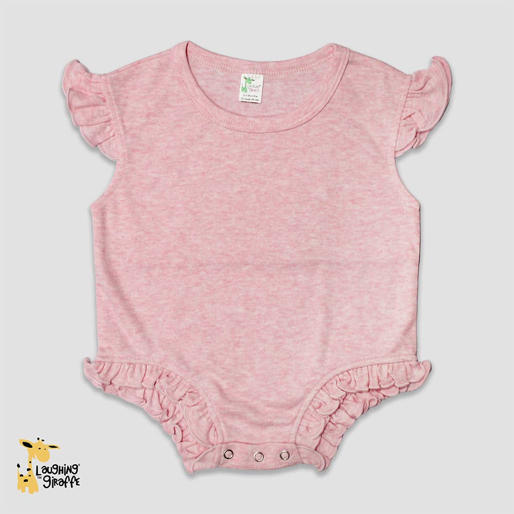 Adorable Cute Baby Girl Flutter Sleeve Ruffle Bubble Romper Laughing Giraffe