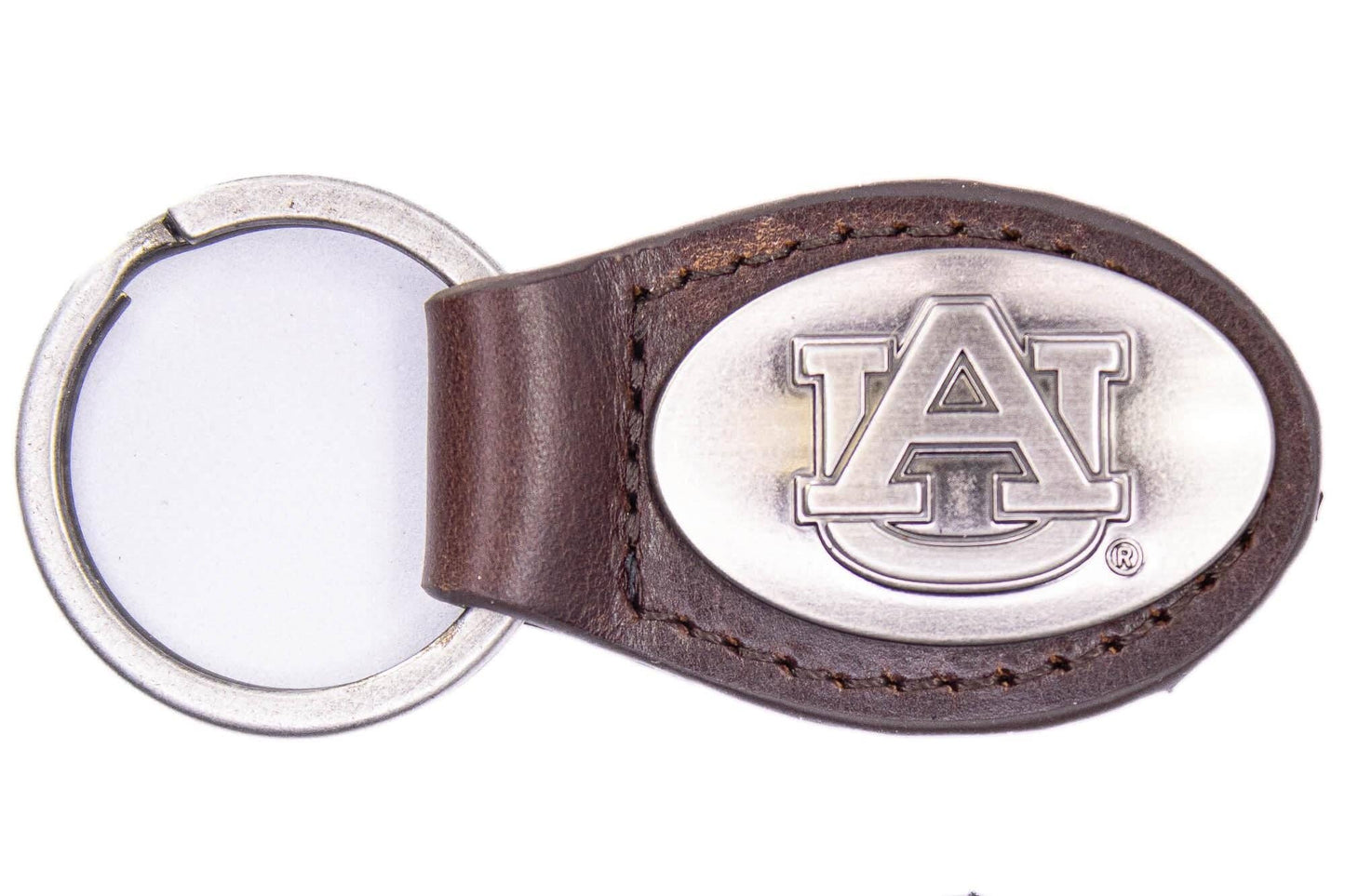 Auburn Tigers Oval Leather Key Fob.