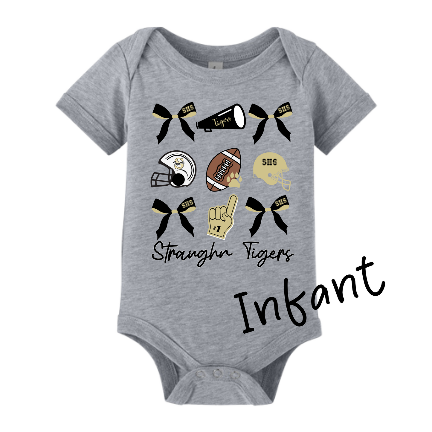 Bella Canvas Straughn School Football Bow Collage T-Shirt