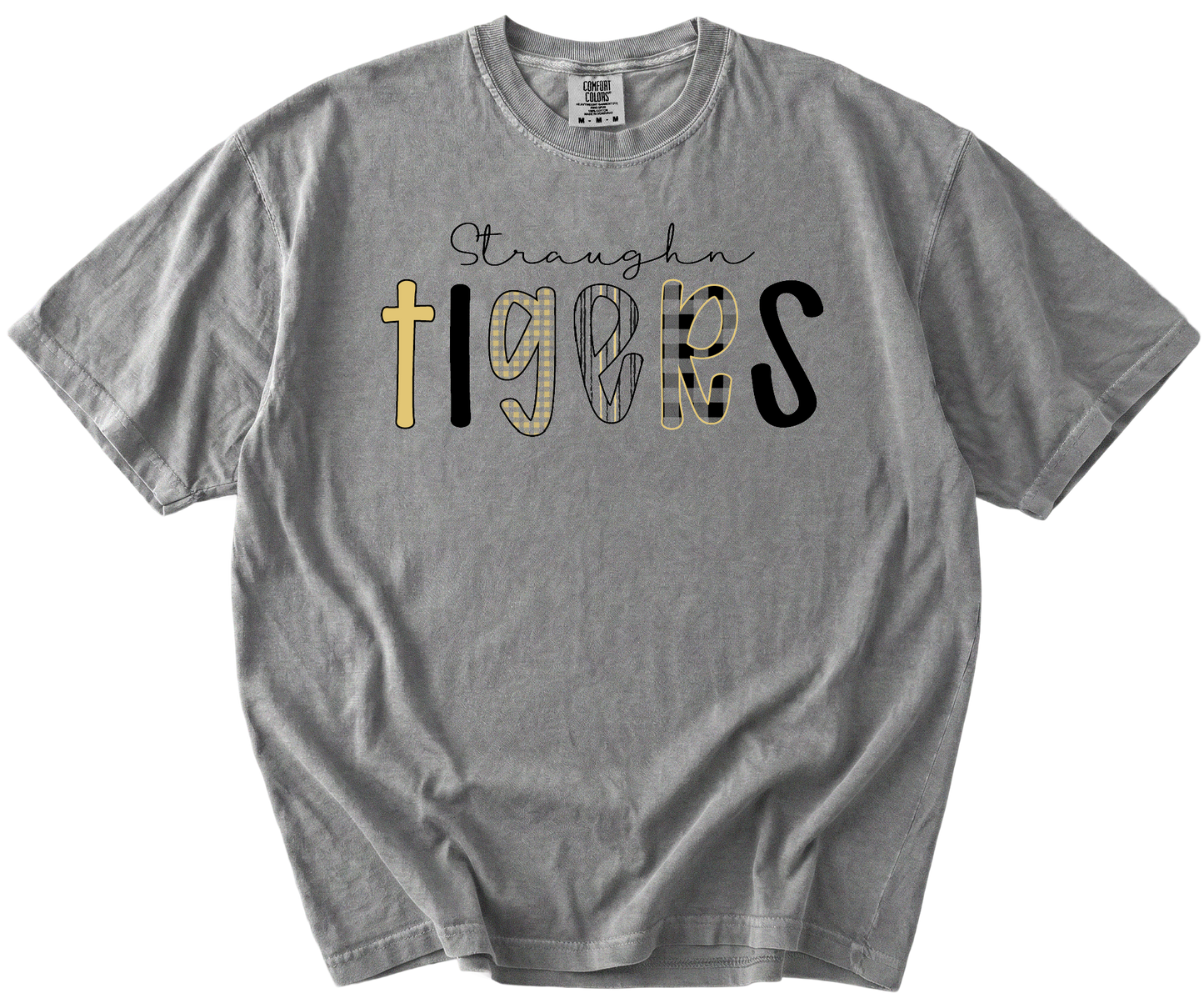 Straughnl Tigers Pattern Comfort Colors Tee Gallery 334