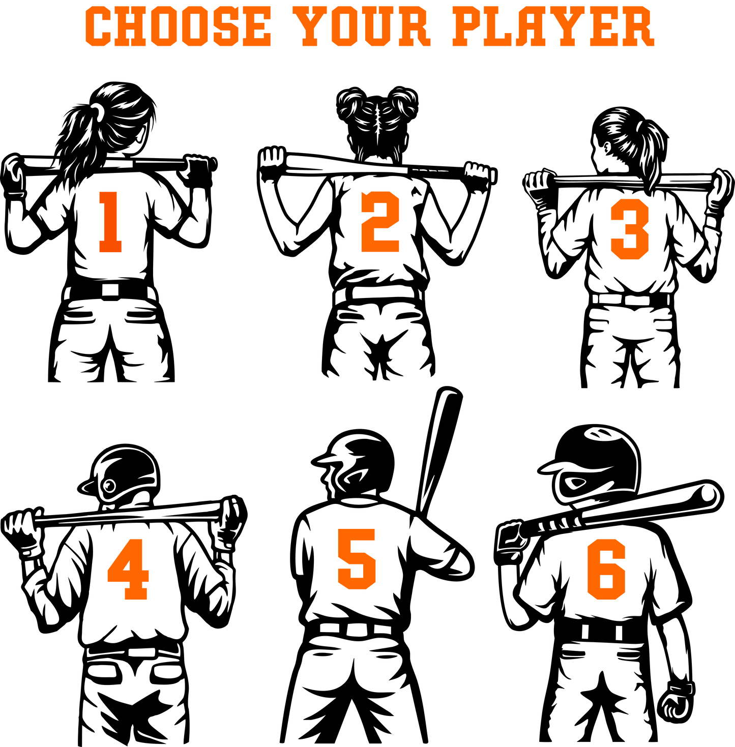 Custom Baseball & Softball Fan Sweatshirt – Choose Your Player, Team Colors & Number Gallery 334