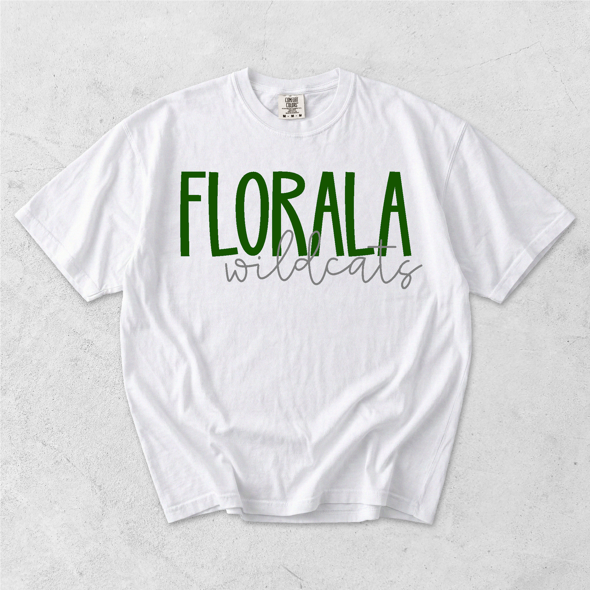 Florala Wildcats Comfort Colors tee - White