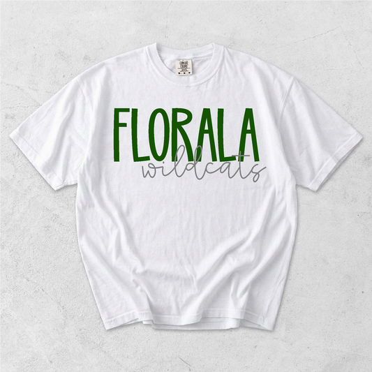 Florala Wildcats Comfort Colors tee - White