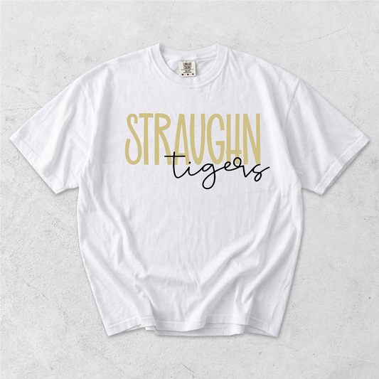 Straughn Tigers Comfort Colors tee - White