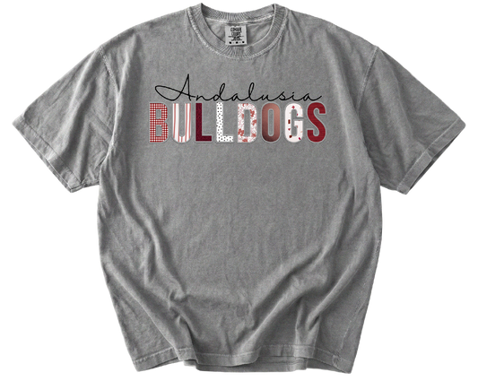 Andalusia Bulldogs Patchwork T-Shirt Gallery 334