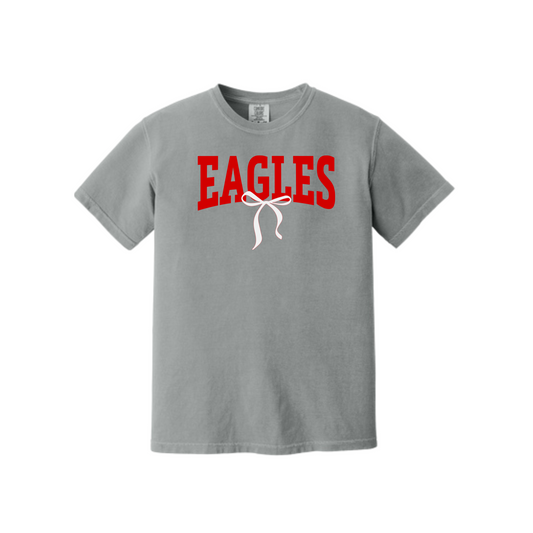 Comfort Colors Eagles Bow Tee (Adult and Youth Sizes)