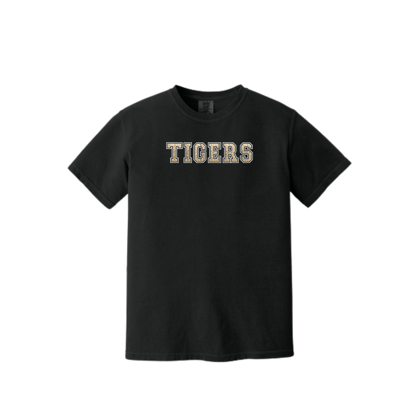 Glitter Varsity Tigers Comfort Colors Tee (Adult and Youth Size)