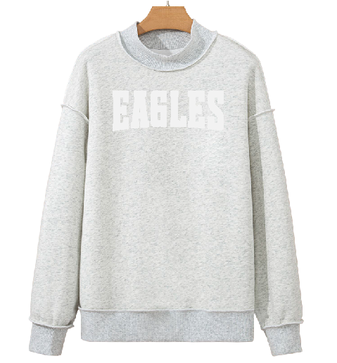 Mockneck EAGLES Sweatshirt - Puff Print Gallery 334