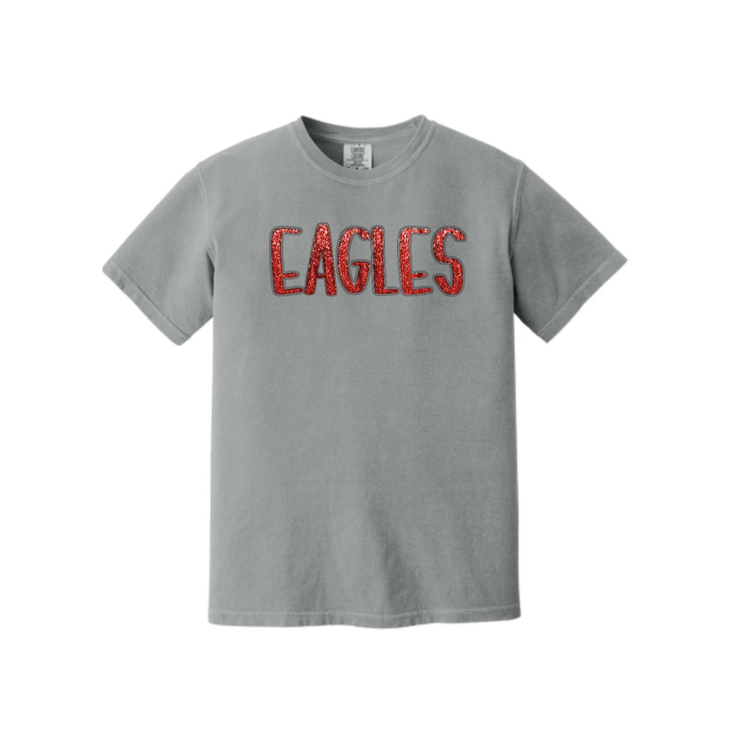 Glitter Handwritten EAGLES Comfort Colors Tee (Adult and Youth Size)