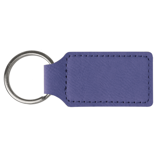 Customized Leatherette Rectangle Keychains