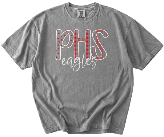 Pleasant Home Eagles PHS Comfort Colors Shirt | Patterned Letter Eagles T-Shirt Gallery 334