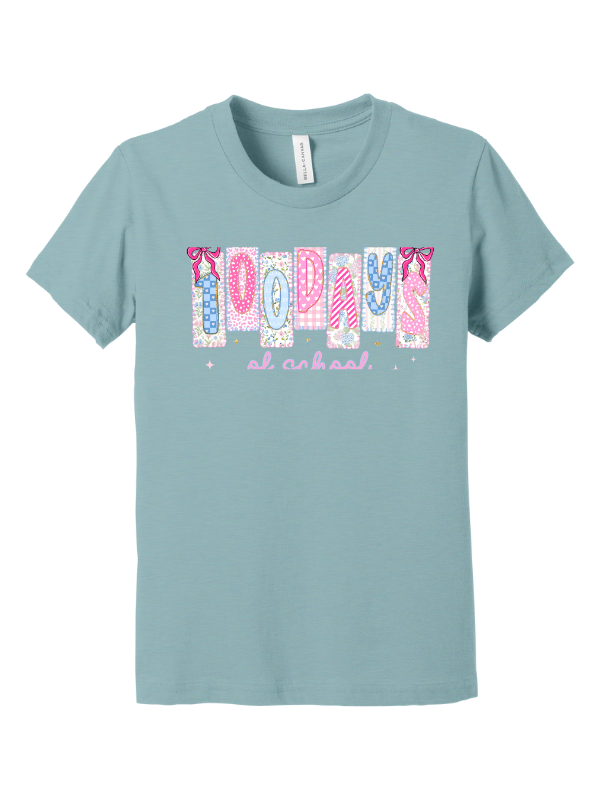 100 Days of School Bow Youth & Toddler T-Shirt Gallery 334