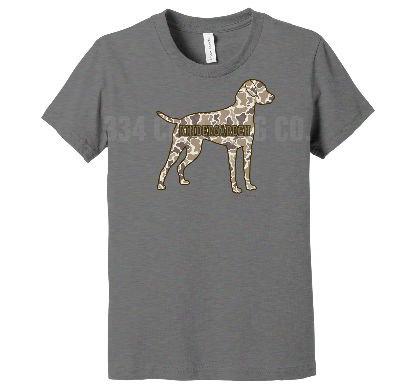 Old School Camo Dog Kindergarten T-Shirt