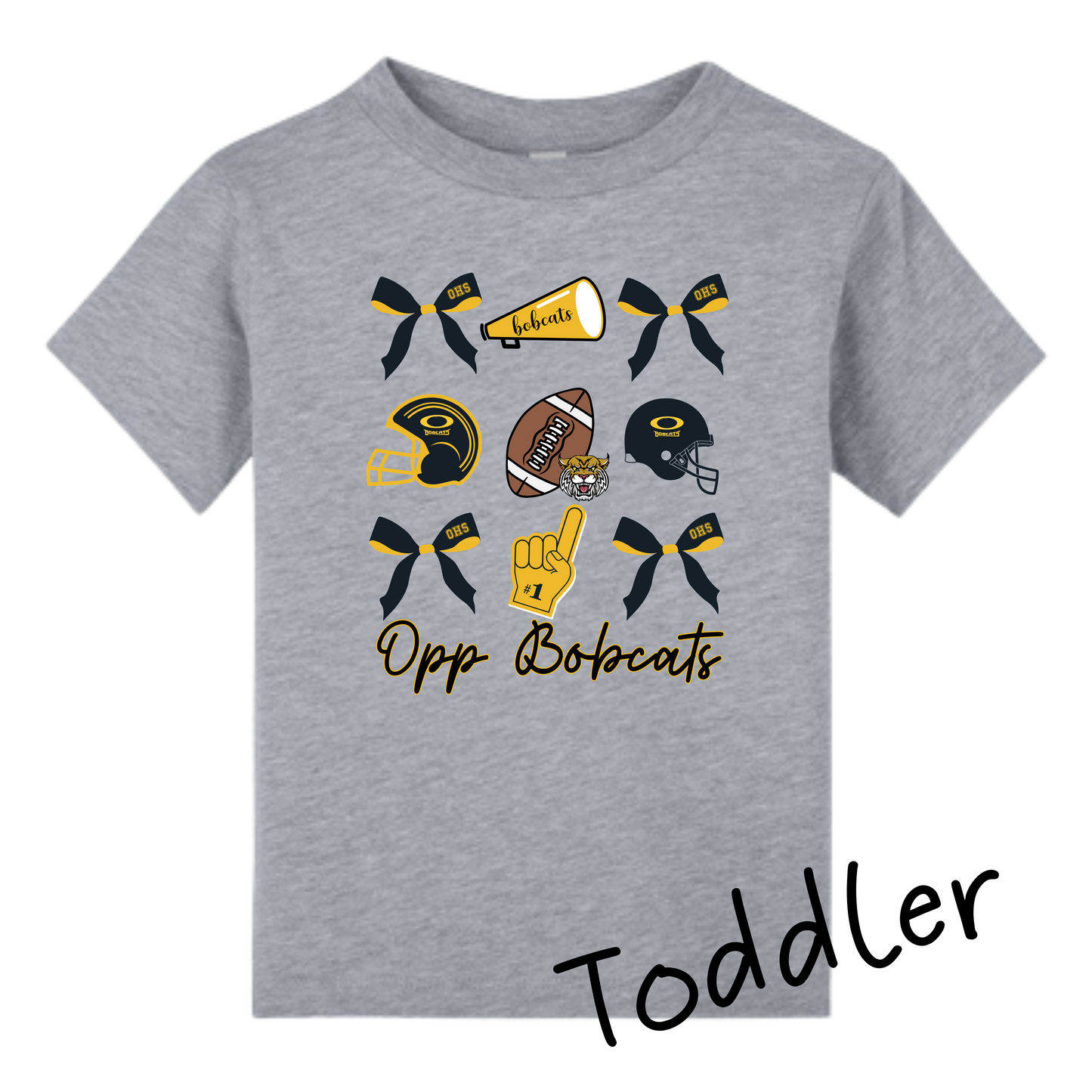 Bella Canvas Opp High School Football Bow Collage T-Shirt