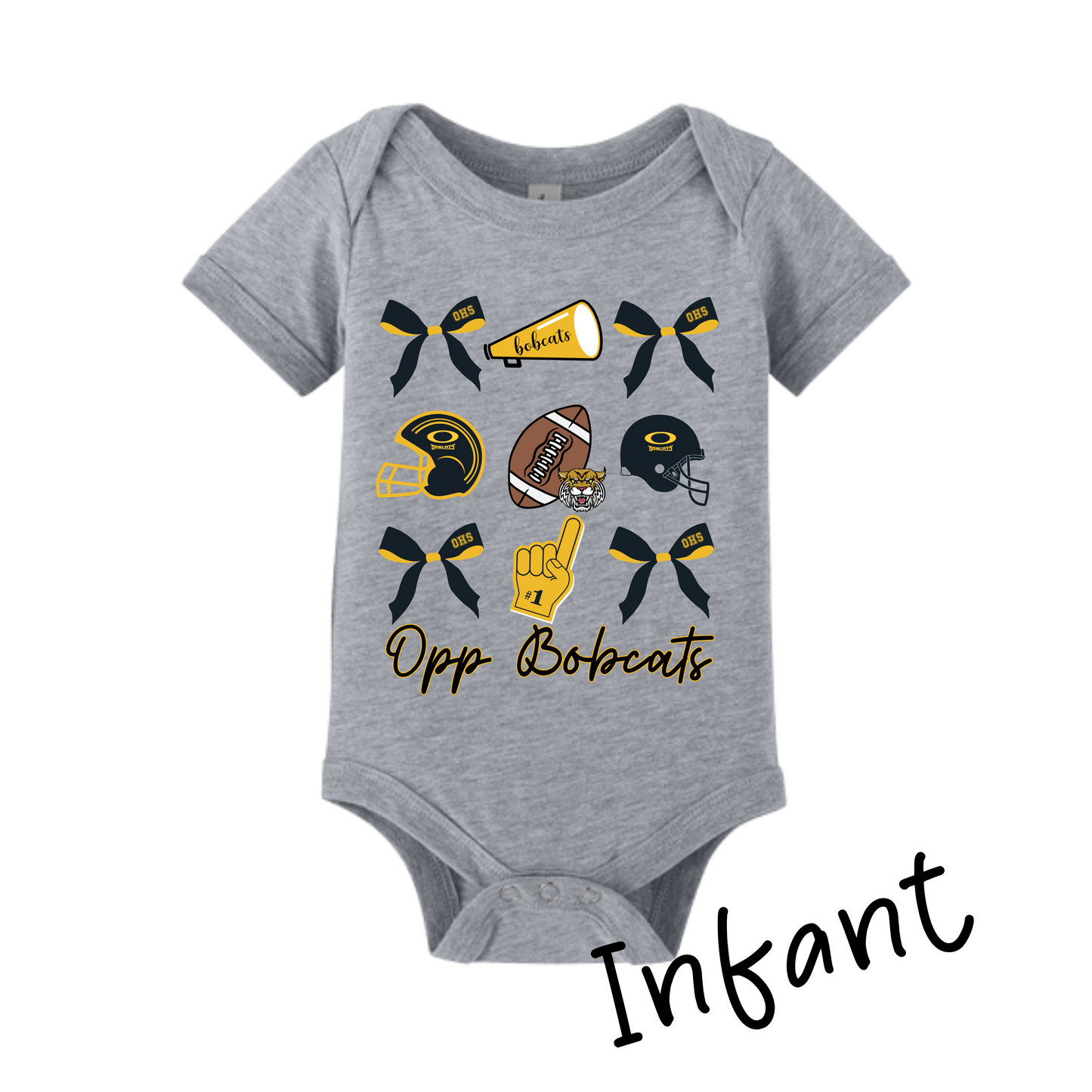 Bella Canvas Opp High School Football Bow Collage T-Shirt