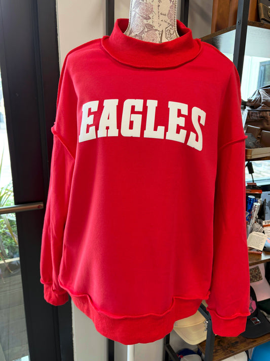 Mockneck EAGLES Sweatshirt - Puff Print Gallery 334