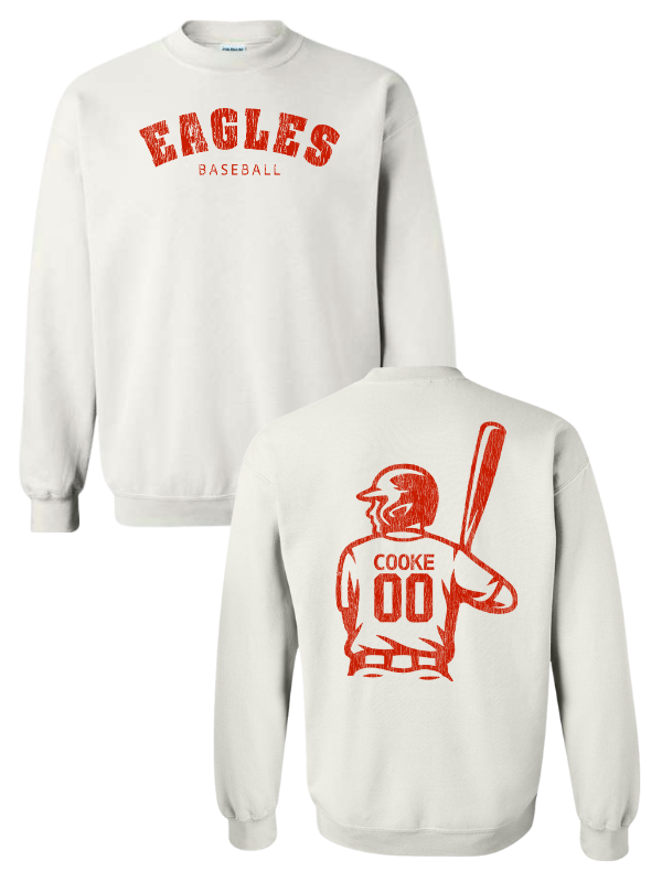 Custom Baseball & Softball Fan Sweatshirt – Choose Your Player, Team Colors & Number Gallery 334
