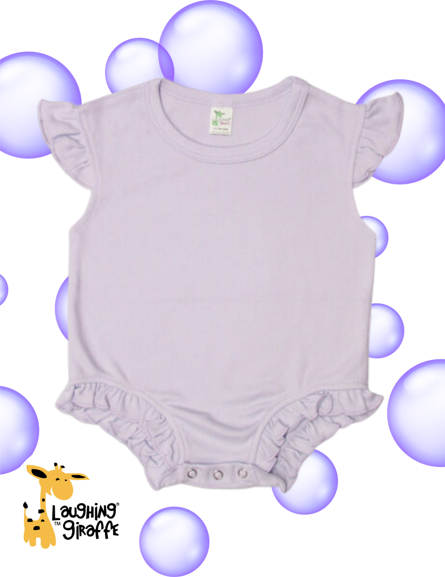 Adorable Cute Baby Girl Flutter Sleeve Ruffle Bubble Romper Laughing Giraffe