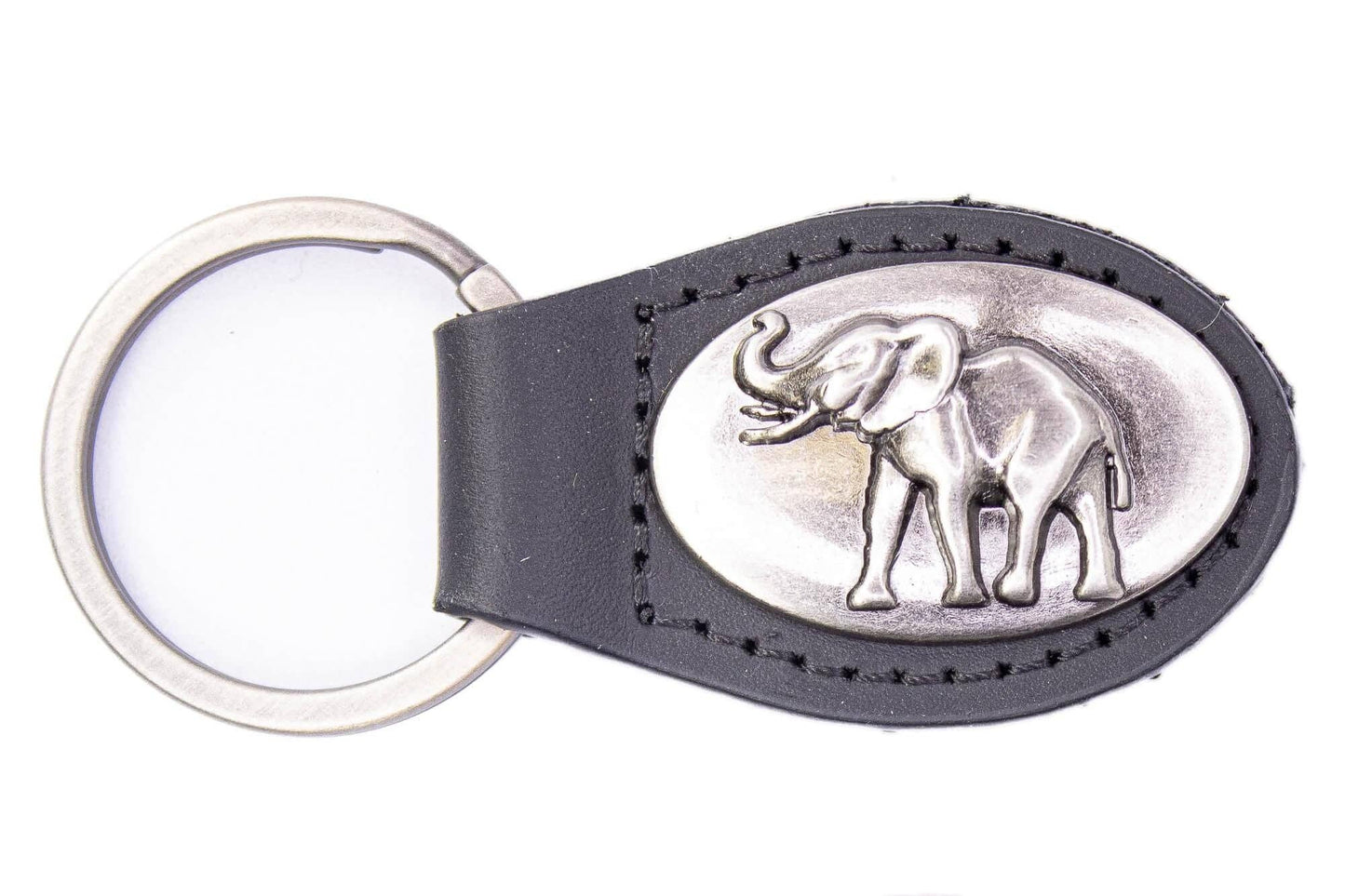 Alabama Crimson Pride Oval Leather Key Fob.