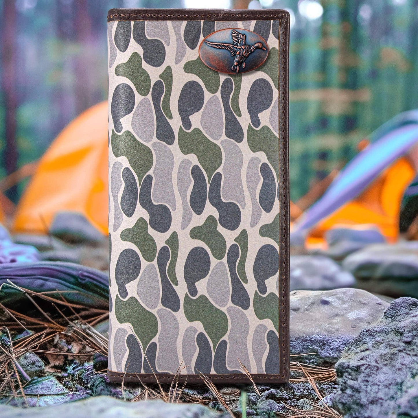 Mallard Men's Secretary Old School Camo Leather Wallet.