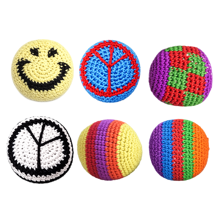 Extreme Retro Hand-Knitted Kick Pouch Footbag - 12/Display Novelty Brands