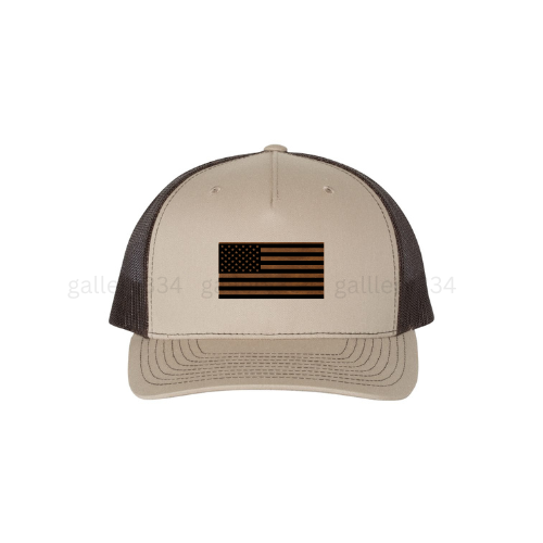 American Flag Leather Patch Hat