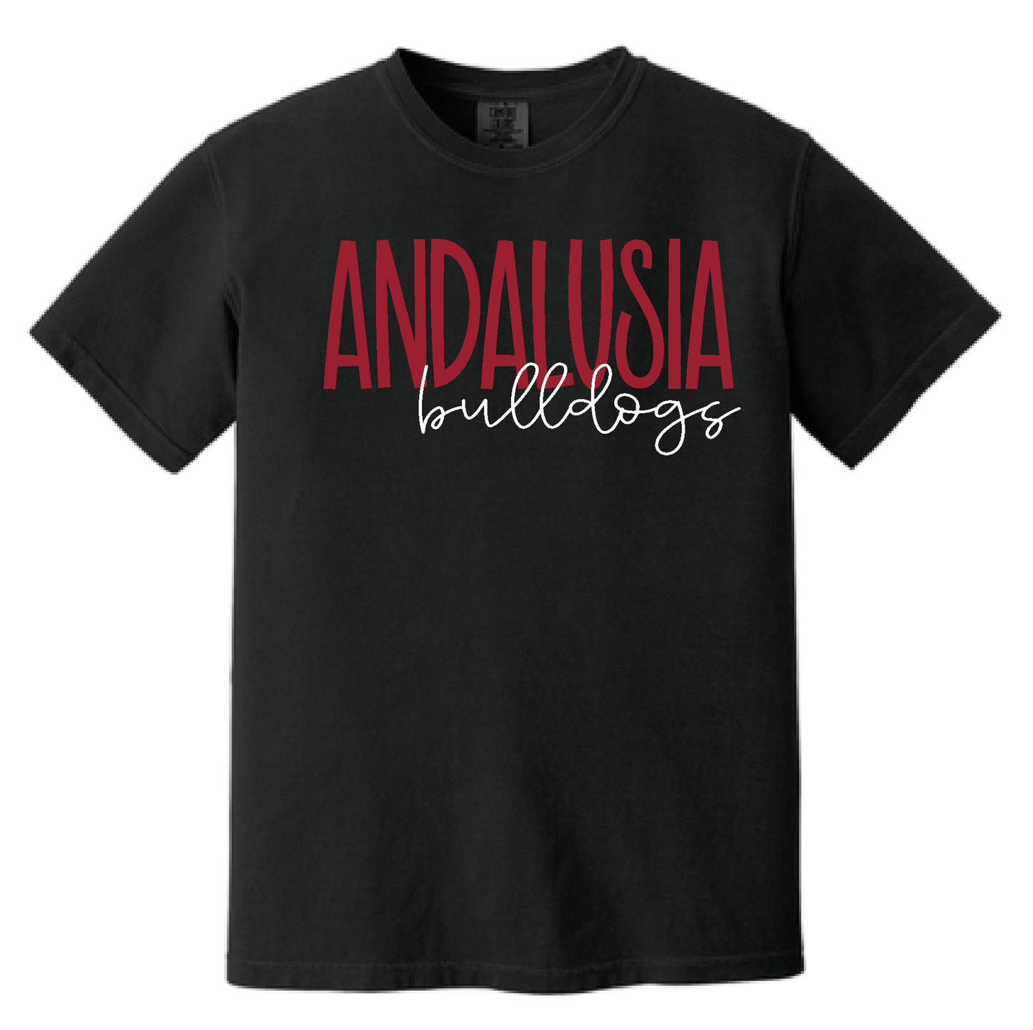 Andalusia Bulldogs Comfort Colors tee - Black