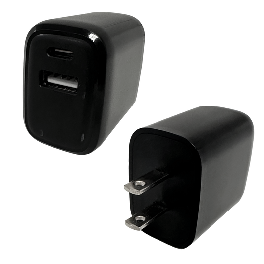 Dual Port AC USB & USB-C Wall Charger 20W BULK - 12/Pack Novelty Brands