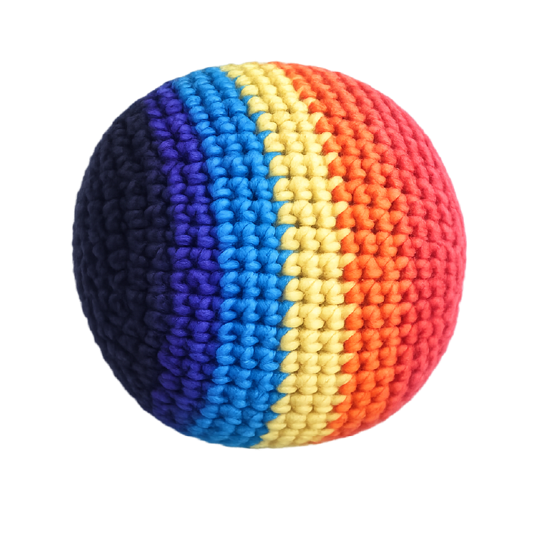 Extreme Retro Hand-Knitted Kick Pouch Footbag - 12/Display Novelty Brands