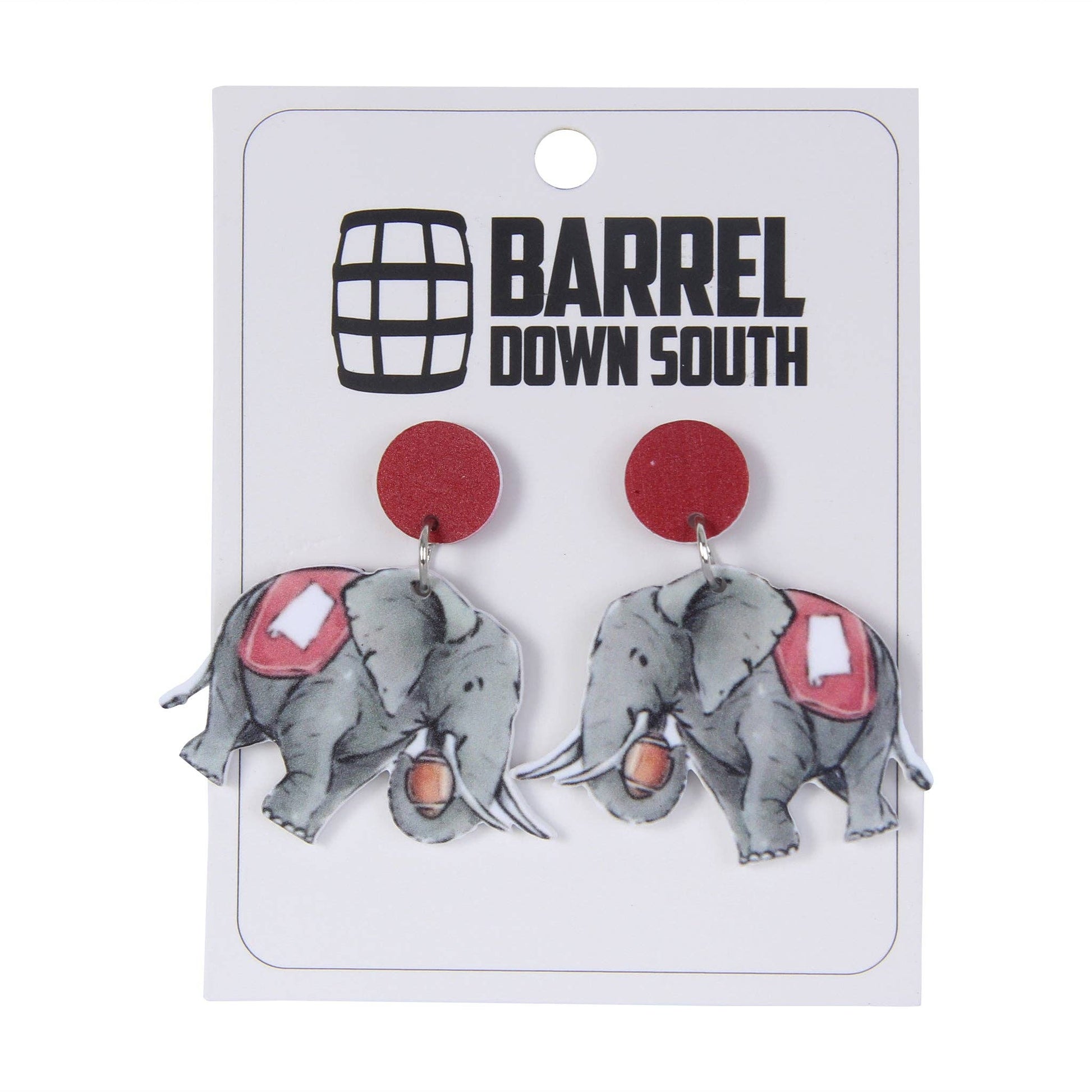 Elephant Acrylic Earrings Barrel Down South