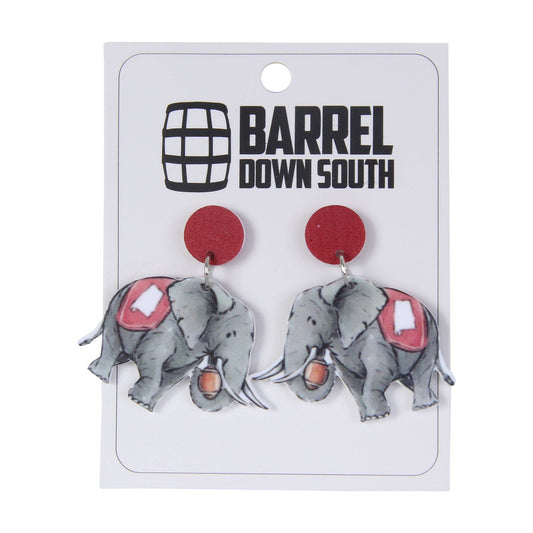Elephant Acrylic Earrings Barrel Down South
