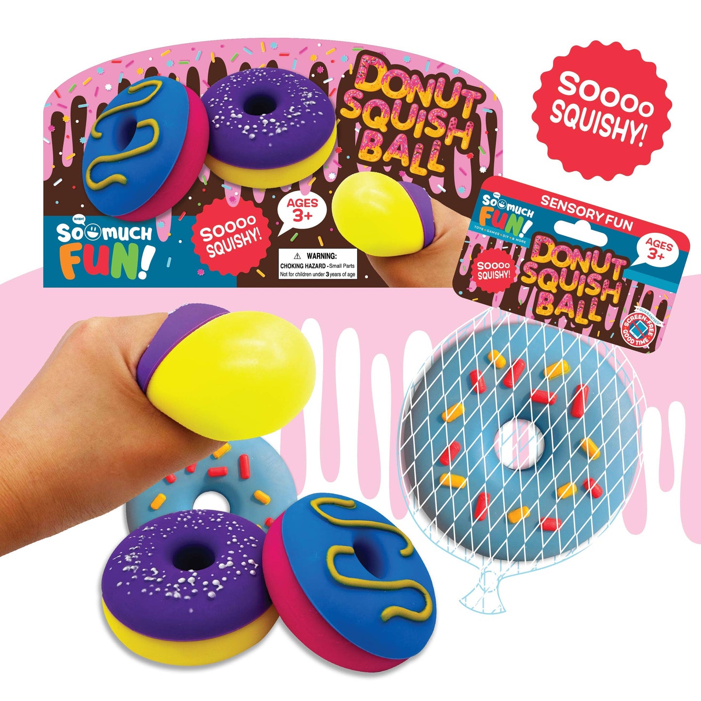 So Much Fun! Donut Squish Ball Assortment - 12/Pack
