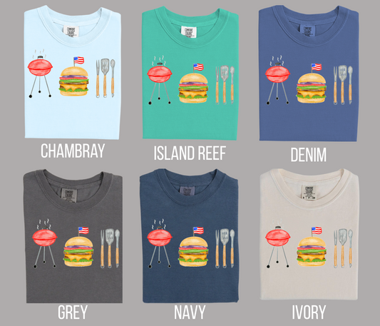 BBQ and Burgers America Comfort Colors T-Shirt