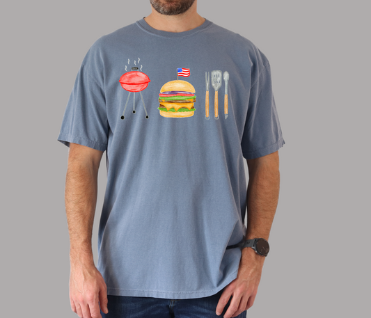 BBQ and Burgers America Comfort Colors T-Shirt